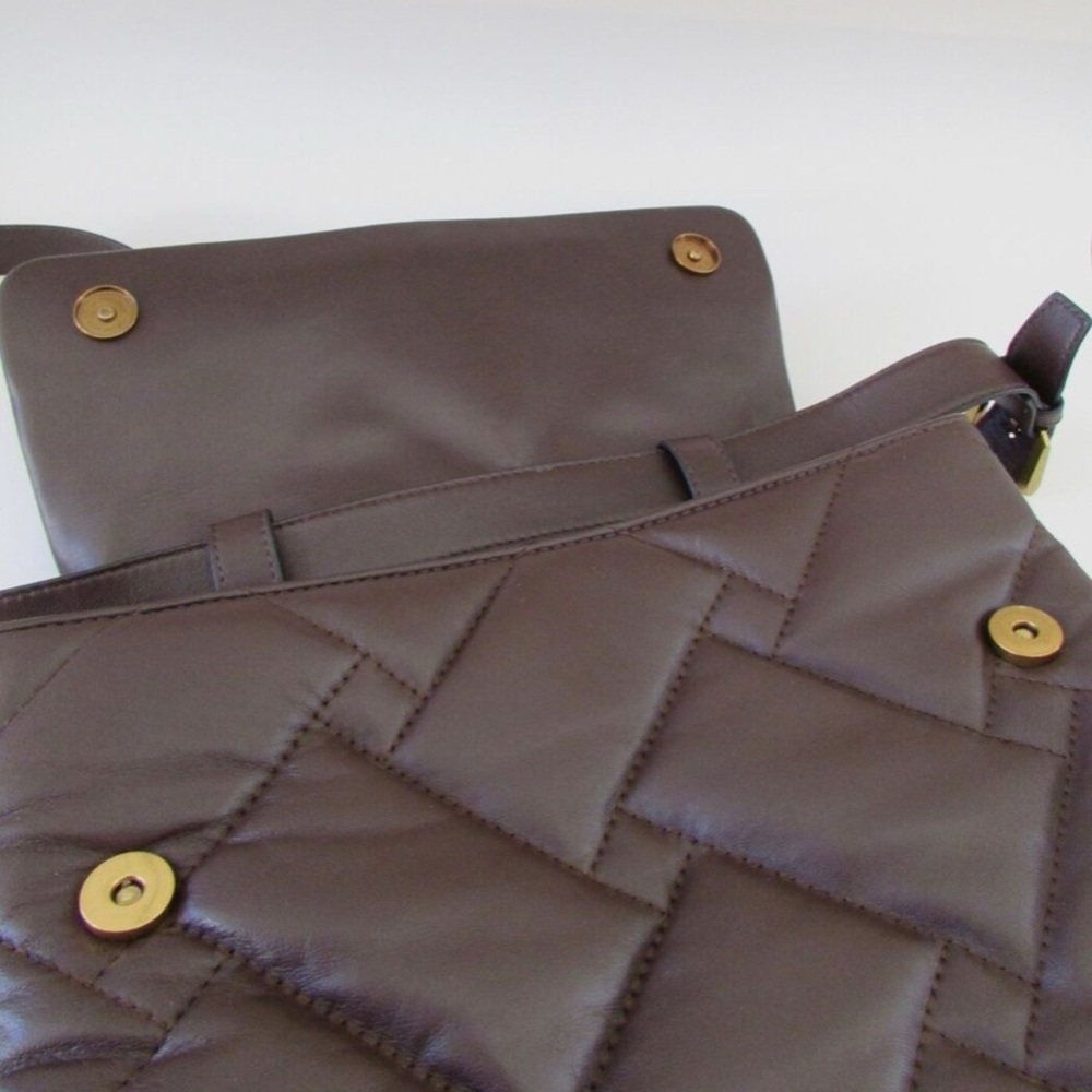 KURT GEIGER LONDON Medium Kensington Soft Quilted Brown Leather Convertible Bag - Picture 9 of 9